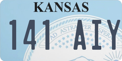 KS license plate 141AIY