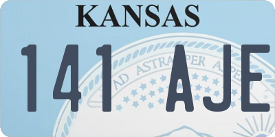 KS license plate 141AJE