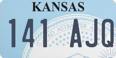 KS license plate 141AJQ