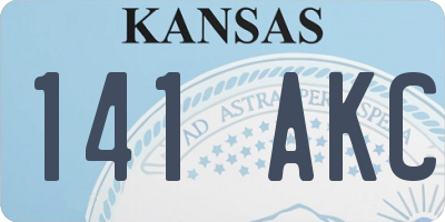KS license plate 141AKC