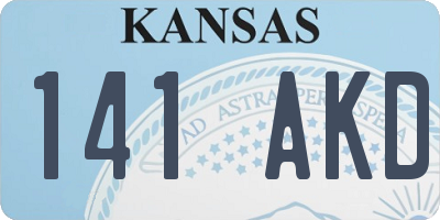 KS license plate 141AKD