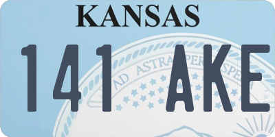 KS license plate 141AKE