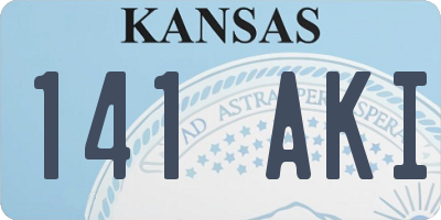 KS license plate 141AKI