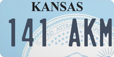 KS license plate 141AKM