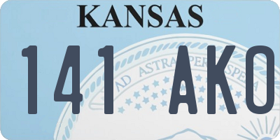 KS license plate 141AKO