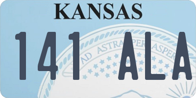 KS license plate 141ALA