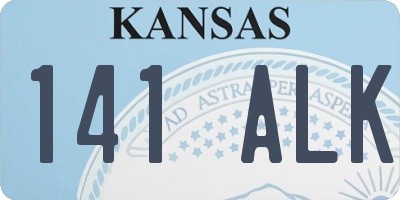 KS license plate 141ALK