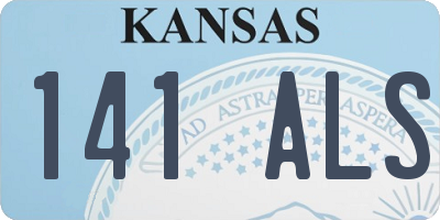 KS license plate 141ALS