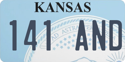 KS license plate 141AND