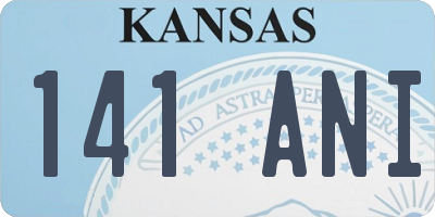KS license plate 141ANI