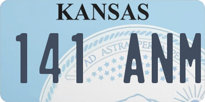 KS license plate 141ANM