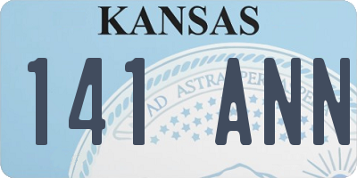 KS license plate 141ANN
