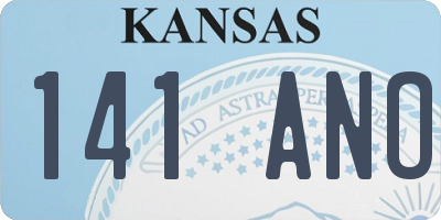 KS license plate 141ANO