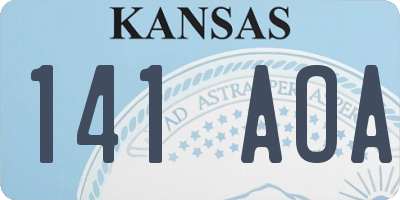 KS license plate 141AOA