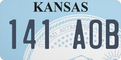 KS license plate 141AOB
