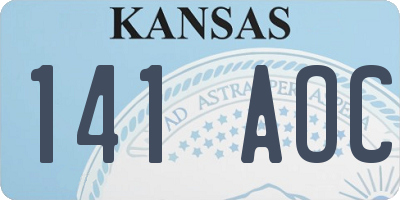 KS license plate 141AOC