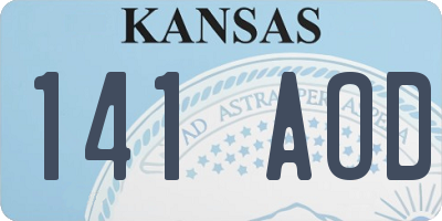 KS license plate 141AOD