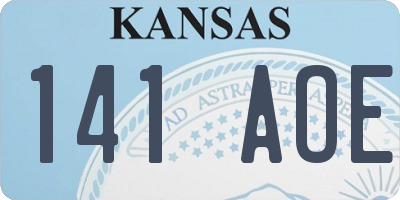 KS license plate 141AOE