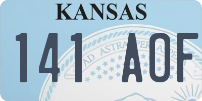 KS license plate 141AOF