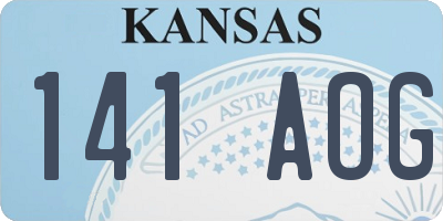 KS license plate 141AOG