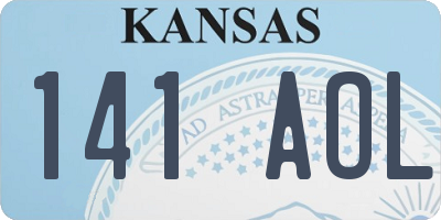 KS license plate 141AOL
