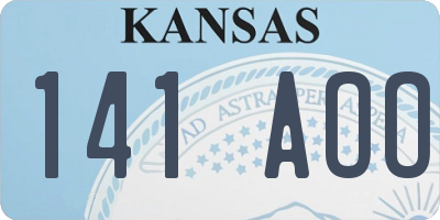 KS license plate 141AOO
