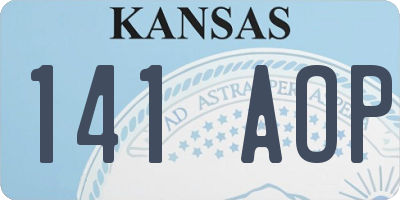 KS license plate 141AOP