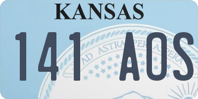 KS license plate 141AOS