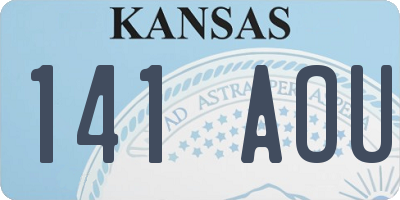 KS license plate 141AOU