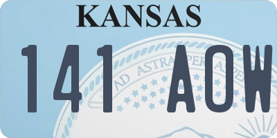 KS license plate 141AOW