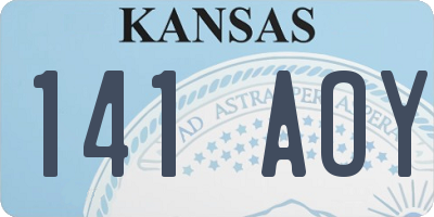 KS license plate 141AOY