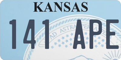 KS license plate 141APE