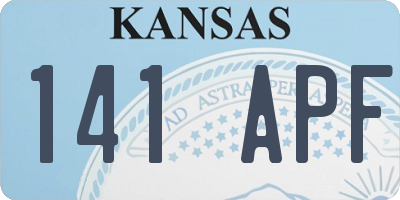 KS license plate 141APF