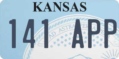 KS license plate 141APP