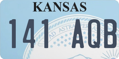 KS license plate 141AQB