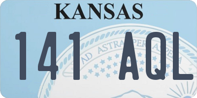 KS license plate 141AQL