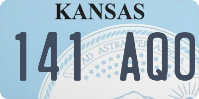 KS license plate 141AQO
