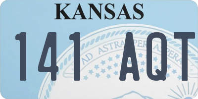 KS license plate 141AQT