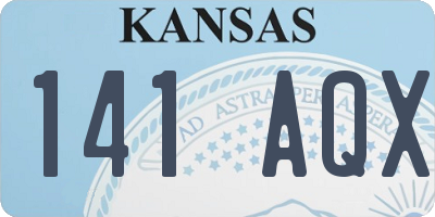 KS license plate 141AQX