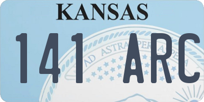 KS license plate 141ARC