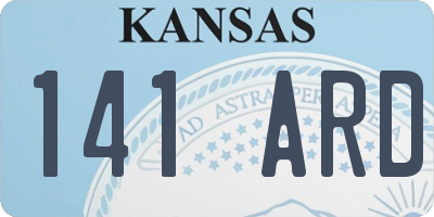 KS license plate 141ARD