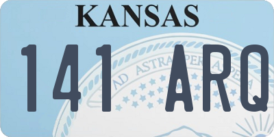 KS license plate 141ARQ