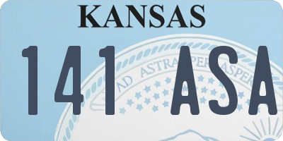 KS license plate 141ASA