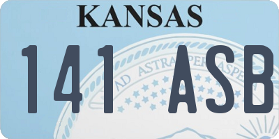 KS license plate 141ASB