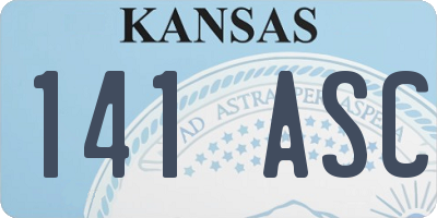 KS license plate 141ASC