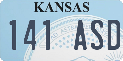 KS license plate 141ASD