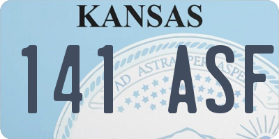 KS license plate 141ASF
