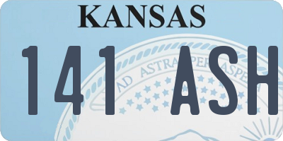 KS license plate 141ASH