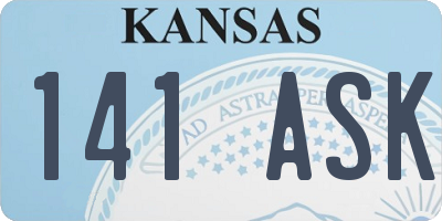 KS license plate 141ASK