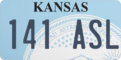 KS license plate 141ASL
